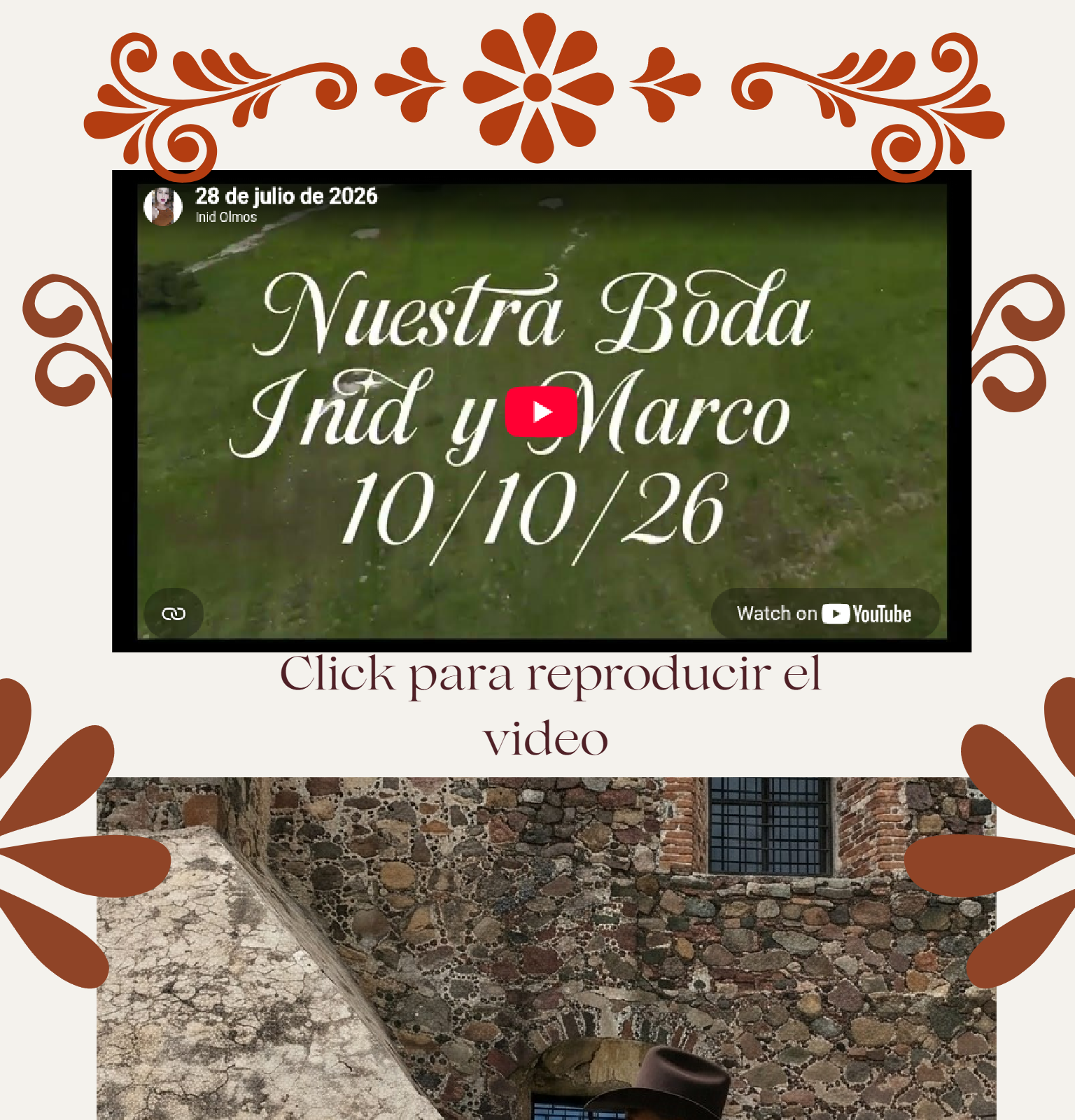 Portada e invitación a la boda de Inid y Marco