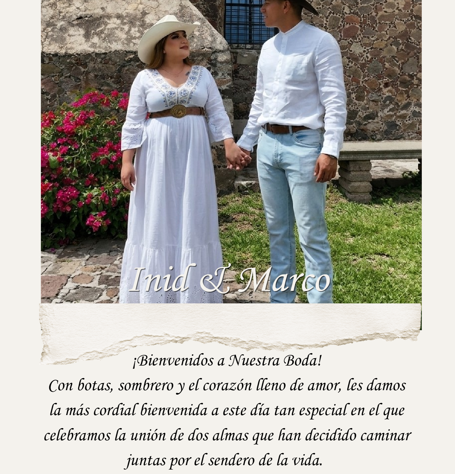 ¡Bienvenidos a nuestra Boda! Inid y Marco